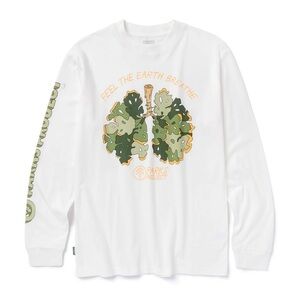 Parks Project New Lichen Breathe T cotton Small White Long Sleeve Graphic Tee